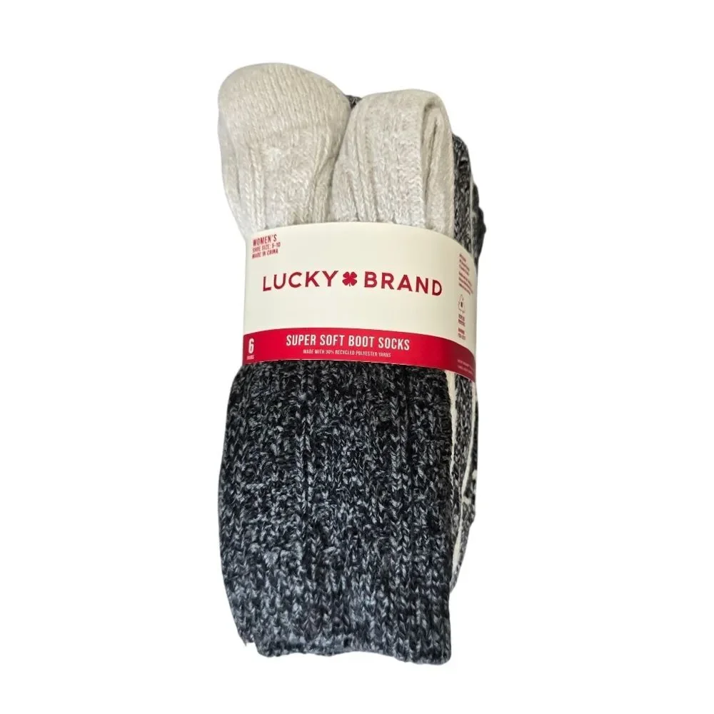Lucky Brand Women's 5-10 Super Soft Boot Socks NWT